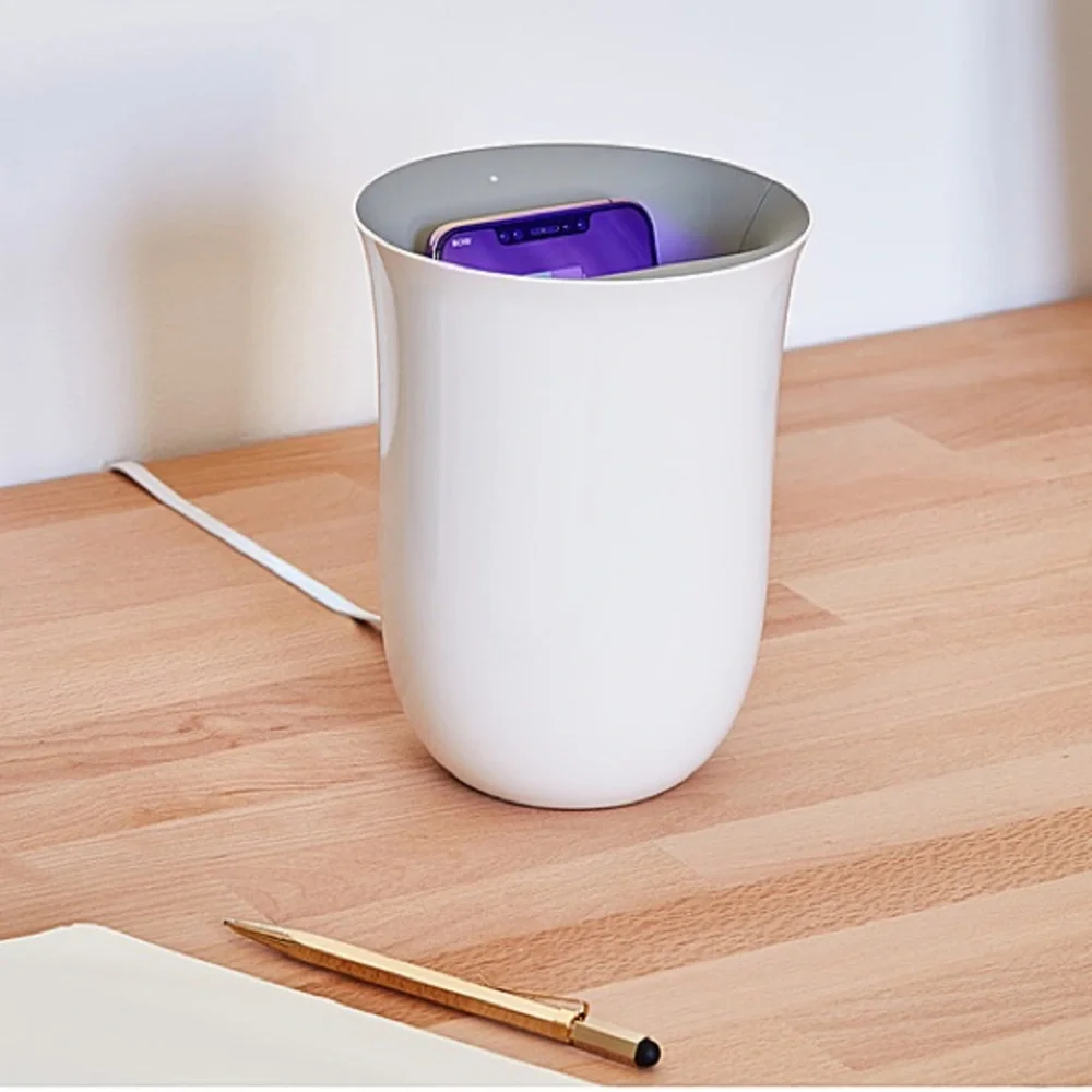 LEXON OBLIO Wireless Charging Station with UV Sanitizer, White